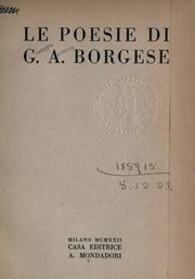 Cover of: Poesie. by Borgese, Giuseppe Antonio