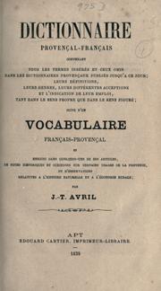 Cover of: Dictionnaire provençail-Français ... suivi d'un vocabulaire français-provençal