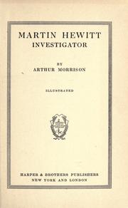 Cover of: Martin Hewitt, investigator