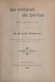Cover of: collaret de perlas: drama en tres actes y en vers, original de Serafí Pitarra.