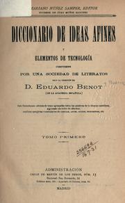 Cover of: Diccionario de ideas afines y elementos de tecnología by Eduardo Benot