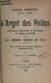 L' argot des poilus by François Déchelette