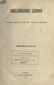Cover of: Angelsächsisches Lesebuch, zusammengestellt und mit Glossar versehen