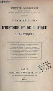 Cover of: Nouvelles études d'histoire et de critique dramatiques.