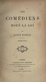 Cover of: comédiens hors la loi.