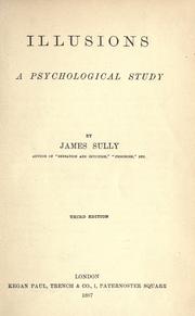 Cover of: Illusions: a psychological study