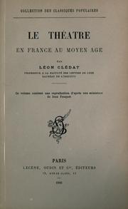 Cover of: Le théâtre en France au Moyen Âge.