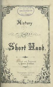 History of short hand by Benn Pitman