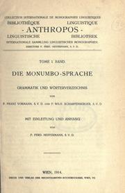 Cover of: Die Monumbo-Sprache by Vormann, Franz