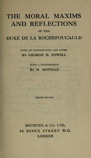 Cover of: Moral maxims and reflections. by François duc de La Rochefoucauld