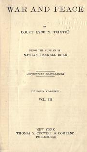 Cover of: War and Peace, Vol. III by Lev Nikolaevič Tolstoy