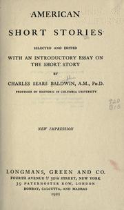 Cover of: American short stories | Charles Sears Baldwin