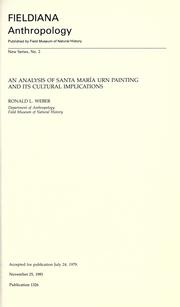 Cover of: An analysis of Santa María urn painting and its cultural implications