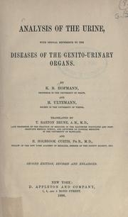 Cover of: Analysis of the urine