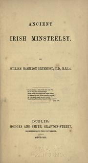 Cover of: Ancient Irish minstrelsy