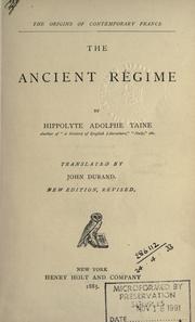 Cover of: The ancient régime. by Hippolyte Taine