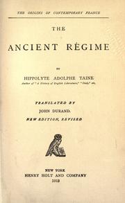 Cover of: ancient régime