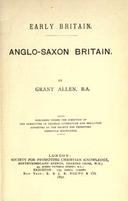 Cover of: Anglo-Saxon Britain. by Grant Allen