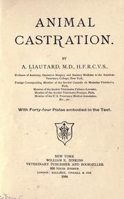 Cover of: Animal castration by Alexandre François Augustin Liautard
