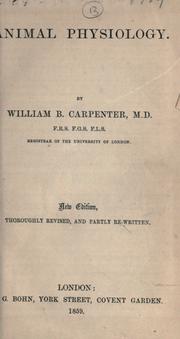 Animal physiology by William Benjamin Carpenter
