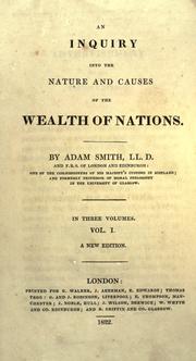 Cover of: inquiry into the nature and causes of the wealth of nations. | Adam Smith