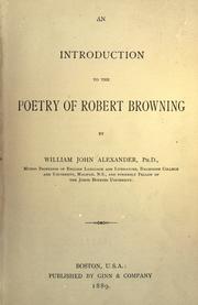 Cover of: An introduction to the poetry of Robert Browning.