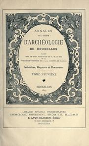 Cover of: Annales de la Société d'Archéologie de Bruxelles by Société royale d'Archéologie de Bruxelles (Belgium)