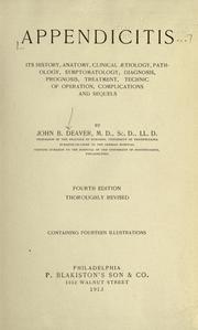 Cover of: Appendicitis by John B. Deaver, John B. Deaver