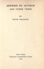 Cover of: Artemis to Actæon | Edith Wharton