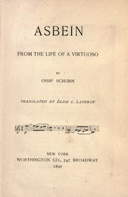 Cover of: Asbeïn from the life of a virtuoso