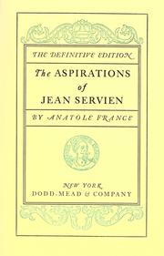 Cover of: aspirations of Jean Servien