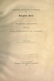 Cover of: Atmospheric actinometry and actinic constitution of the atmosphere