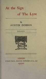 Cover of: At the sign of the lyre. by Austin Dobson