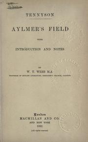 Cover of: Aylmer's field: With introd. and notes by W.T. Webb.