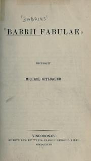 Cover of: Babrii fabulae