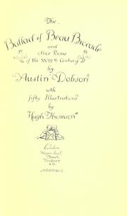 The ballad of Beau Brocade by Austin Dobson