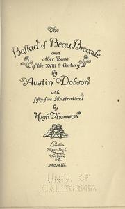 Cover of: ballad of Beau Brocade: and other poems of the XVIIIth century