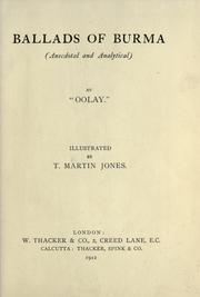 Cover of: Ballads of Burma, anecdotal and analytical