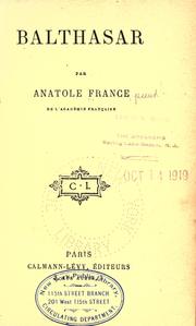 Cover of: Balthasar by Anatole France