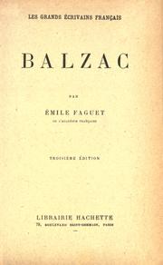 Cover of: Balzac by Émile Faguet