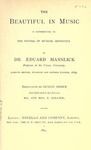 Cover of: The beautiful in music by Eduard Hanslick