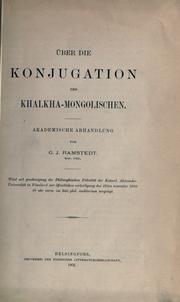 Cover of: Über die Konjugation des Khalkha-Mongolischen.