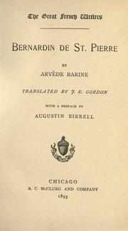 Cover of: Bernardin de St. Pierre by Arvède Barine