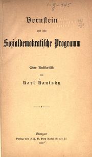 Cover of: Bernstein und das sozialdemokratische Programm: eine Antikritik