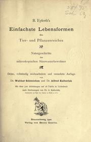 Cover of: B. Eyferth's Einfachste Lebensformen des Tier- und Pflanzenreiches by B. Eyferth