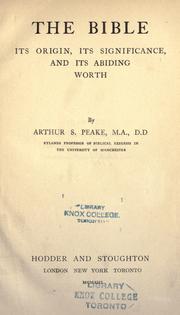 Cover of: The Bible by Peake, Arthur S.