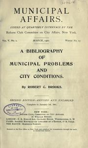 Cover of: A bibliography of municipal problems and city conditions.