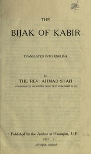 Cover of: The Bijak of Kabir: translated into English