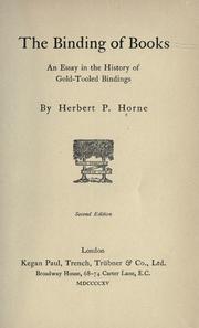Cover of: The binding of books by Herbert Percy Horne