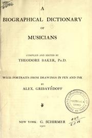 Cover of: A biographical dictionary of musicians. by Theodore Baker